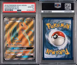 2018 POKEMON SUN & MOON DRAGON MAJESTY #67 FULL ART/DRAGONITE GX PSA 10 - Image 3