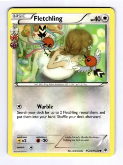 Fletchling Generations: Radiant Collection #RC25 (2016) Common NM Pokemon - Image 1