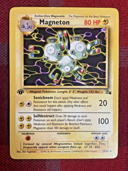 Magneton 26/62 Fossil 1st Edition Pokemon 1999 MP - Image 2