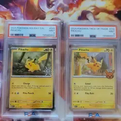 Pokemon Pikachu PSA 9 Lot of 2 - Holiday Calendar & Trick or Trade - Image 1