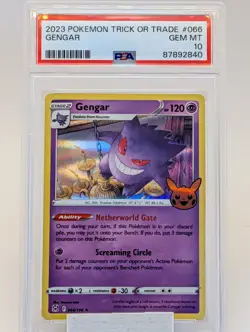POKEMON 2023 TRICK OR TRADE #066 GENGAR PSA 10 HOLO - Image 1