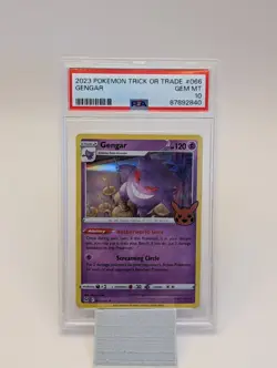 POKEMON 2023 TRICK OR TRADE #066 GENGAR PSA 10 HOLO - Image 2