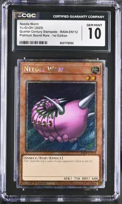 Needle Worm *CGC 10* RA04-EN112 *POP 1* Platinum Secret Rare * Yugioh - Image 1