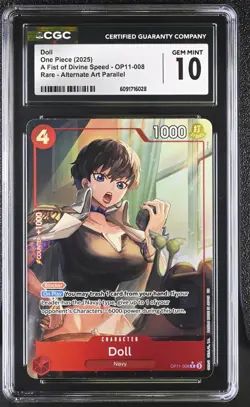 2025 One Piece TCG A Fist of Divine Speed Doll Alternate Art OP11-008 CGC 10 - Image 1