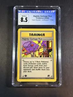 CGC 8.5 Nightly Garbage Run Team Rocket 1st Edition 77/82 Pokemon Card - Image 1