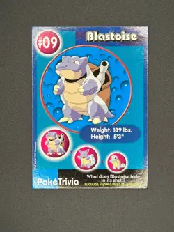 Rare BLASTOISE PokeTrivia Card #09, 1999 Burger King, Pokemon Movie Scene 1 - Image 3
