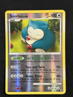 Snorlax 81/111 Reverse Holo Rising Rivals Heavily Played Pokemon Card - Image 1