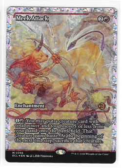 Meek Attack (0398) Fracture Foil Showcase Lorwyn Eclipsed (ECL) NM Fresh MTG - Image 1