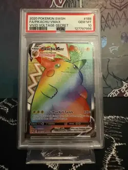 PSA 10 PIKACHU VMAX 188/185 2020 VIVID VOLTAGE RAINBOW RARE POKEMON TCG - Image 3