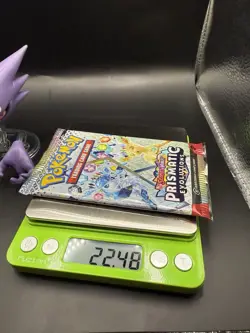 22.48g HEAVY Pokemon Prismatic Evolutions Booster Pack Sealed New - Image 1