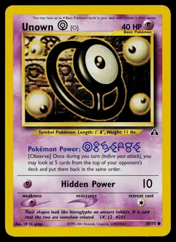 Pokemon Neo Discovery 69/75 Unown [O] Pokemon Card - Image 1