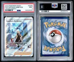 2023 POKEMON SWORD & SHIELD CROWN ZENITH #GG60 FULL ART/CYNTHIA'S AMBITION PSA 9 - Image 3