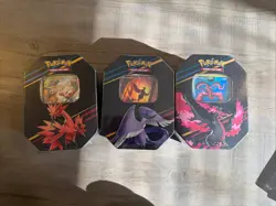 Pokemon TCG: Crown Zenith Tin Set of 3 - Galarian Articuno Zapdos Moltres SEALED - Image 1
