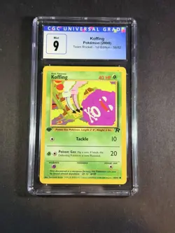 Pokemon 2000 1st Edition Team Rocket Koffing 58/82 CGC MINT 9 - Image 1