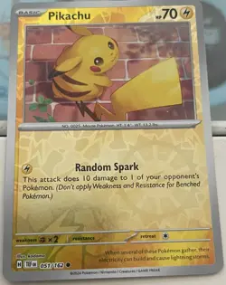 Pokemon TCG Pikachu Scarlet & Violet-Temporal Forces 051/162 Reverse Holo Common - Image 1