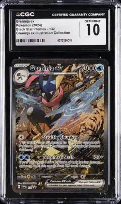 2024 POKEMON BLACK STAR PROMOS #132 GRENINJA EX CGC 10 GEM MINT - Image 1