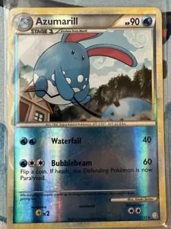 Pokemon Azumarill Reverse Holo Rare HeartGold SoulSilver 2/123 LP - Image 2