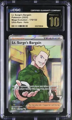 Lt. Surge's Bargain *CGC PRISTINE 10* Ultra Rare *Mega Evolution* #170 * Pokemon - Image 1