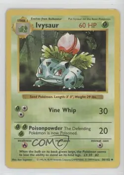 Ivysaur Shadowless Pokemon Base Set #30 1999 - Image 1