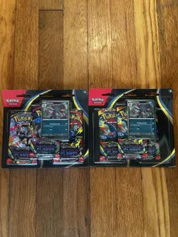 Pokemon TCG Mega Evolution Phantasmal Flames 3 Pack Blister Weavile LOT OF 2 - Image 1