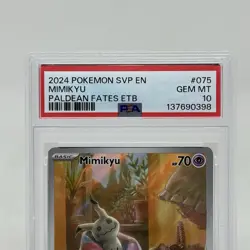 Mimikyu 075 SV: Scarlet & Violet Promo Pokemon Paldean Fates ETB PSA 10 - Image 2