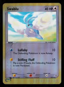 Pokemon Card Swablu 75/97 Reverse Holo EX Dragon Foil Rare WOTC NM 2003 - Image 1
