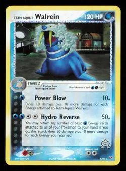 Pokemon Card Team Aqua's Walrein 6/95 Reverse Holo Magma vs Aqua Foil 2004 NM - Image 1