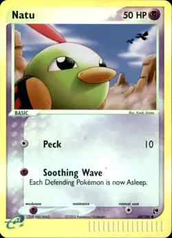 Pokemon Card Natu ex Sandstorm 69/100 Reverse Holo Foil Vintage EReader 2003 NM - Image 1