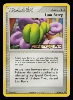 Pokemon Card Lum Berry 78/106 Emerald Reverse Holo Foil Vintage NM 2005 - Image 1