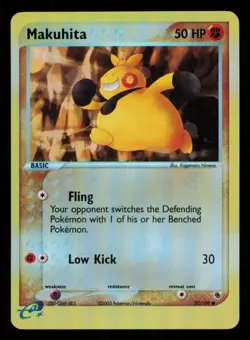 Pokemon Card Makuhita 57/109 Reverse Holo EX Ruby Sapphire Vintage Foil NM 2003 - Image 1