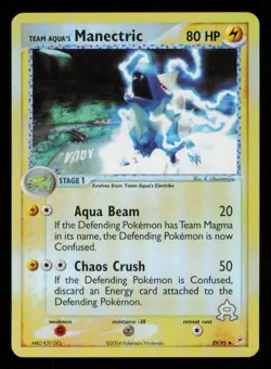 Pokemon Card Team Aqua's Manectric 29/95 Reverse Holo Magma vs Aqua Foil 2004 NM - Image 1