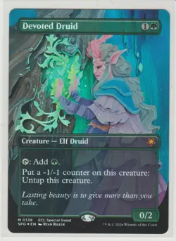 Devoted Druid - Borderless Foil Mythic MtG Card ECL SPG 138 - Image 1
