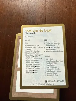 MTG World Championship Deck, 2000 Tom Van de Logt, Excellent! Complete! Unused! - Image 2