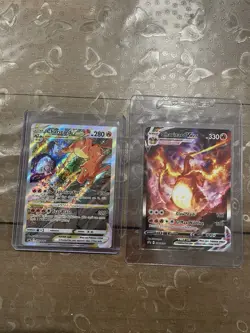 2022 POKEMON TCG CHARIZARD VSTAR SWSH262 & VMAX SWSH261 BLACK STAR PROMO UPC - Image 1