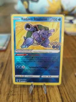 Pokemon TCG Radiant Blastoise Pokemon Go 018/078 Holo Radiant Rare - Image 1