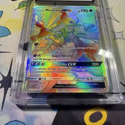 CGC 8 NM/MINT Mewtwo GX Rainbow Rare Shining Legends 76/73 Pokemon Card - Image 3