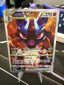 Pokemon TCG Lucario VSTAR SWSH291 Crown Zenith Promo Card Near Mint Condition - Image 1