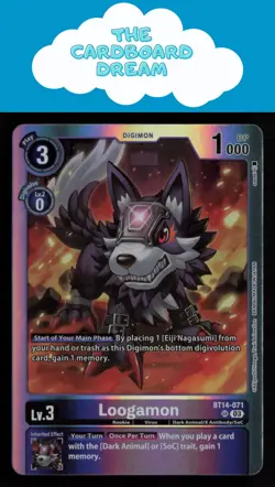 Loogamon Blast Ace #BT14-071 SR Super Rare Digimon Card - Image 1