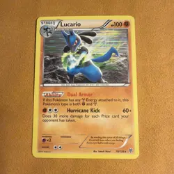 Lucario 78/135 B&W Plasma Storm Holo Rare Pokemon Card NM - Image 1