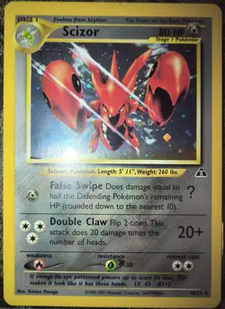 Pokemon Neo Discovery Scizor Holo Trading Card 10/75 English 2001 Nintendo - Image 1