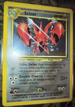 Pokemon Neo Discovery Scizor Holo Trading Card 10/75 English 2001 Nintendo - Image 2