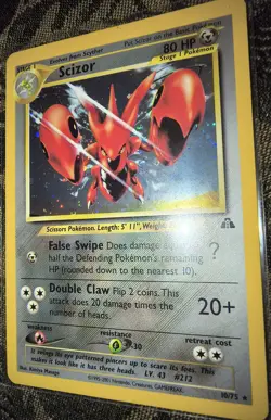 Pokemon Neo Discovery Scizor Holo Trading Card 10/75 English 2001 Nintendo - Image 3