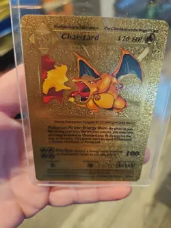 Charizard Gold Foil Fan Art Vinyl Textured Collector Display Card LV76 #6 - Image 2