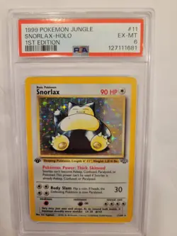 1999 Pokemon TCG Jungle 1st Edition Snorlax Holo Card PSA 6 - Image 1