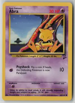 Abra 43/102 Pokemon Base Set Common Moderately Played Card (MP) - Image 1