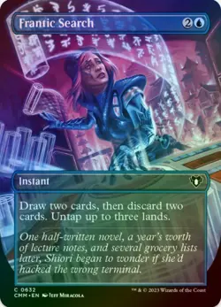 1 x Frantic Search - Borderless - Foil - Commander Masters - LP - MTG - Image 1