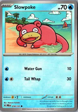 Slowpoke Master Ball Pattern 018/131 Common SV Prismatic Evolutions Pokemon Card - Image 1