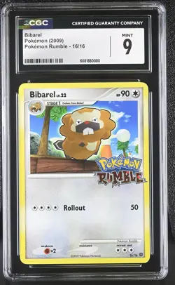 CGC 9 MINT Bibarel 2009 Pok^mon Rumble 16/16 Pokemon Card - Image 1