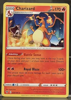 Charizard 025/185 Non Holo Rare Pokemon Sword & Shield Vivid Voltage B - Image 1