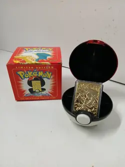 23K Gold Plated CHARIZARD Trading Card 1999 Burger King Pokemon Ball Red - Image 1